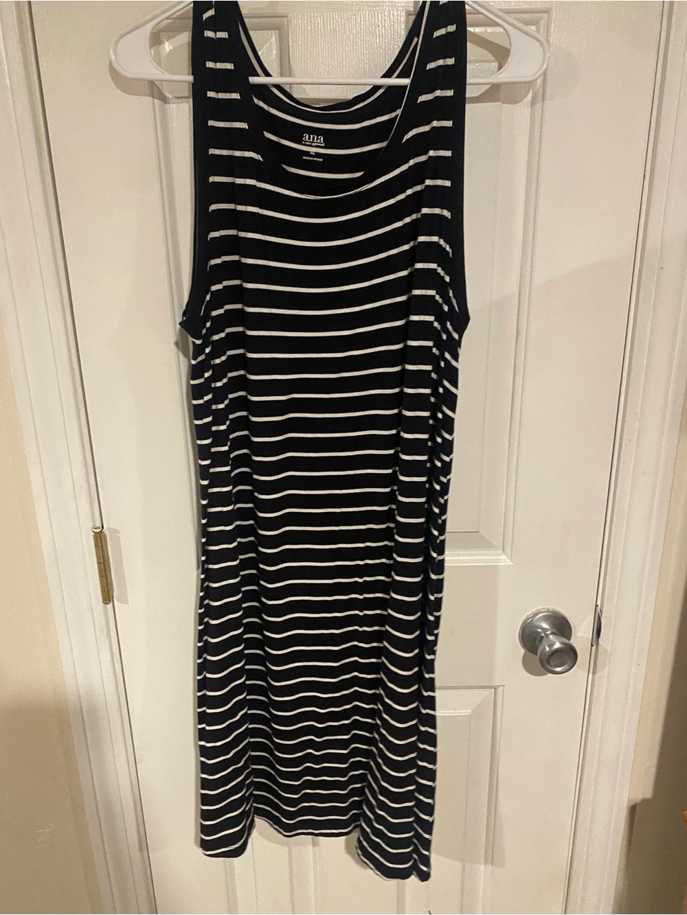a.n.a Black and White Striped Sleeveless Tank Dress
